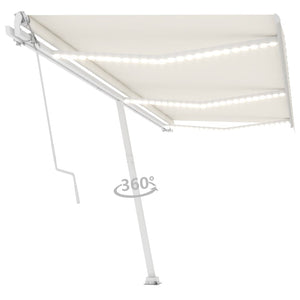 Tenda Automatica con Sensore Vento e LED 600x300 cm Crema 3069612