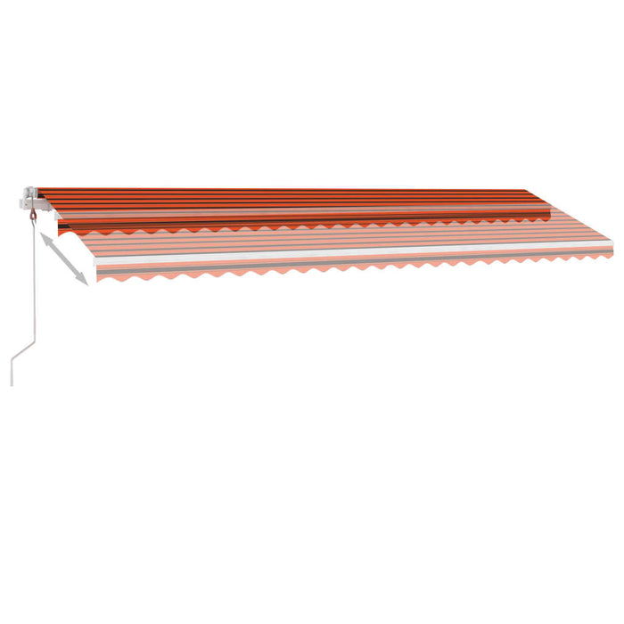 Tenda Automatica Sensore Vento e LED 600x300 cm Arancio Marrone 3069615