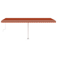 Tenda Automatica Sensore Vento e LED 600x300 cm Arancio Marrone 3069615