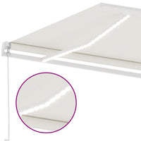 Tenda da Sole Retrattile Manuale con LED 400x350 cm Crema 3069622