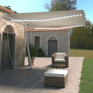 Tenda da Sole Retrattile Manuale con LED 400x350 cm Crema   cod mxl 62058