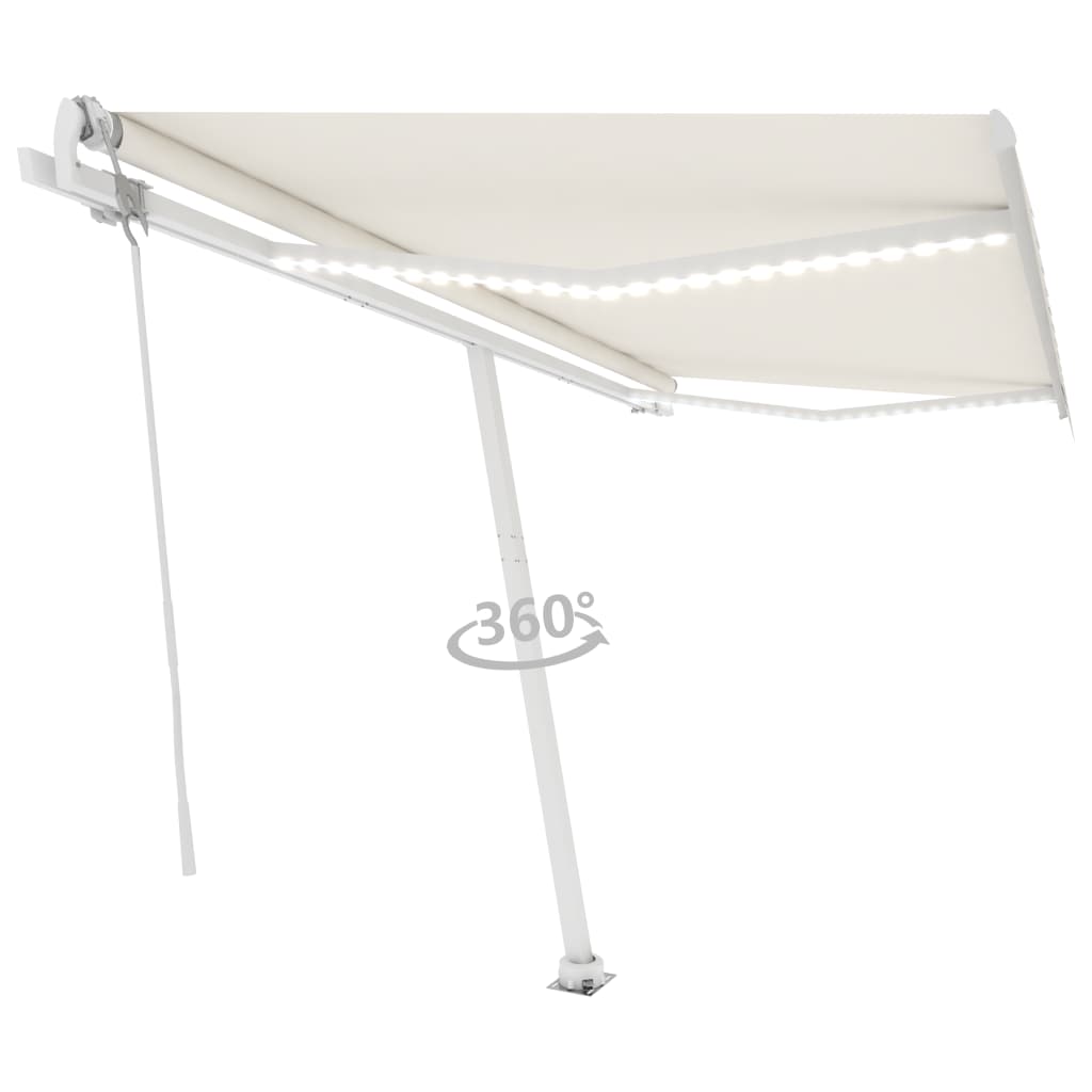 Tenda Automatica con Sensore Vento e LED 400x350 cm Crema cod mxl 56107