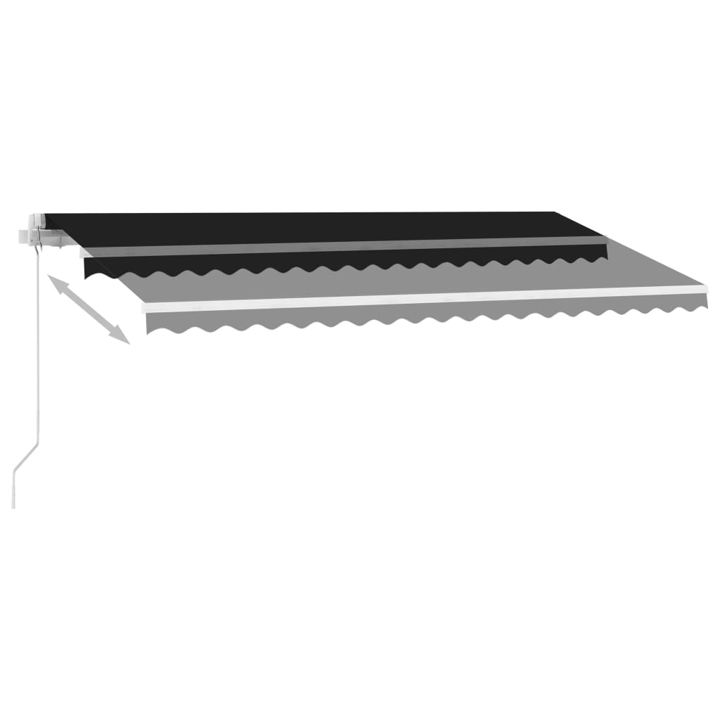 Tenda da Sole Retrattile Manuale LED 450x350 cm Antracite cod mxl 43702