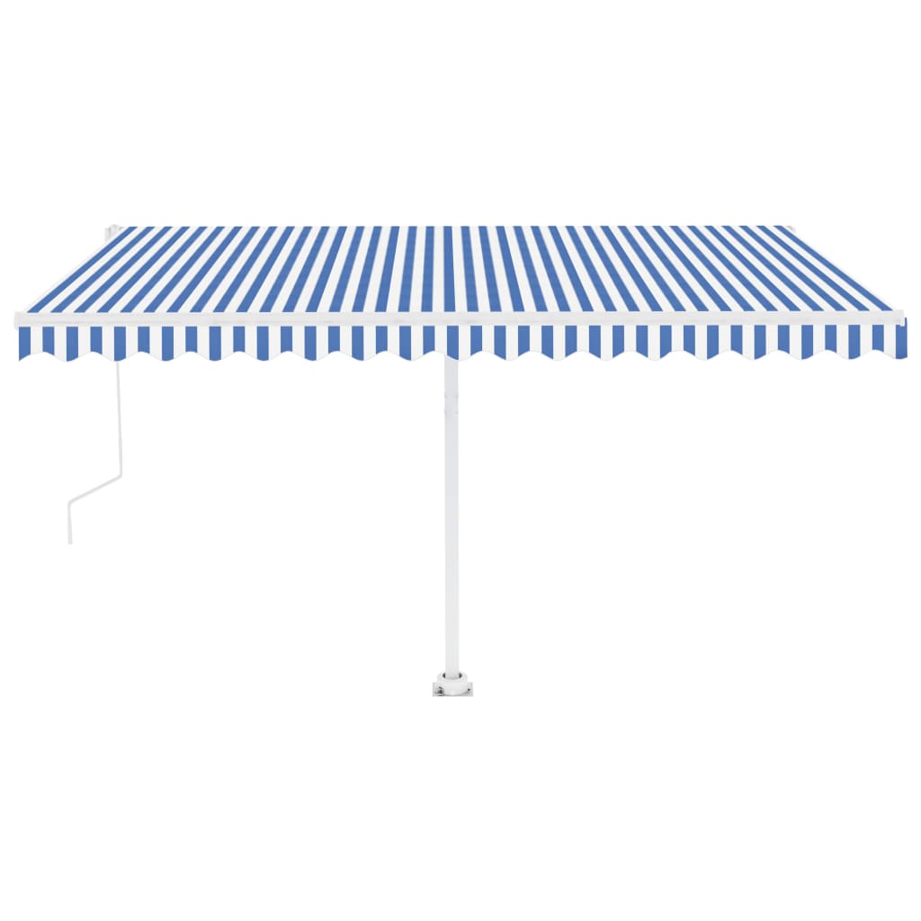 Tenda Automatica con Sensore Vento e LED 450x350 cm Blu Bianca cod 8865