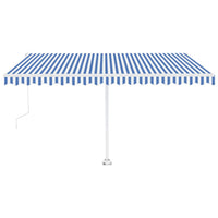 Tenda Automatica con Sensore Vento e LED 450x350 cm Blu Bianca cod 8865