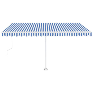 Tenda Automatica con Sensore Vento e LED 450x350 cm Blu Bianca cod 8865