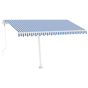 Tenda Automatica con Sensore Vento e LED 450x350 cm Blu Bianca cod 8865