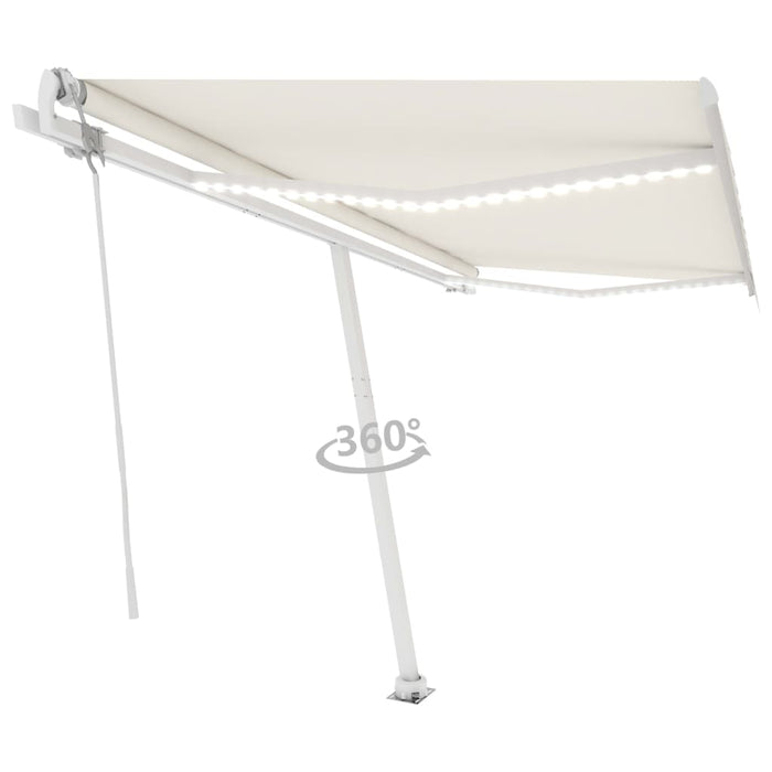 Tenda Automatica con Sensore Vento e LED 450x350 cm Crema cod 8851