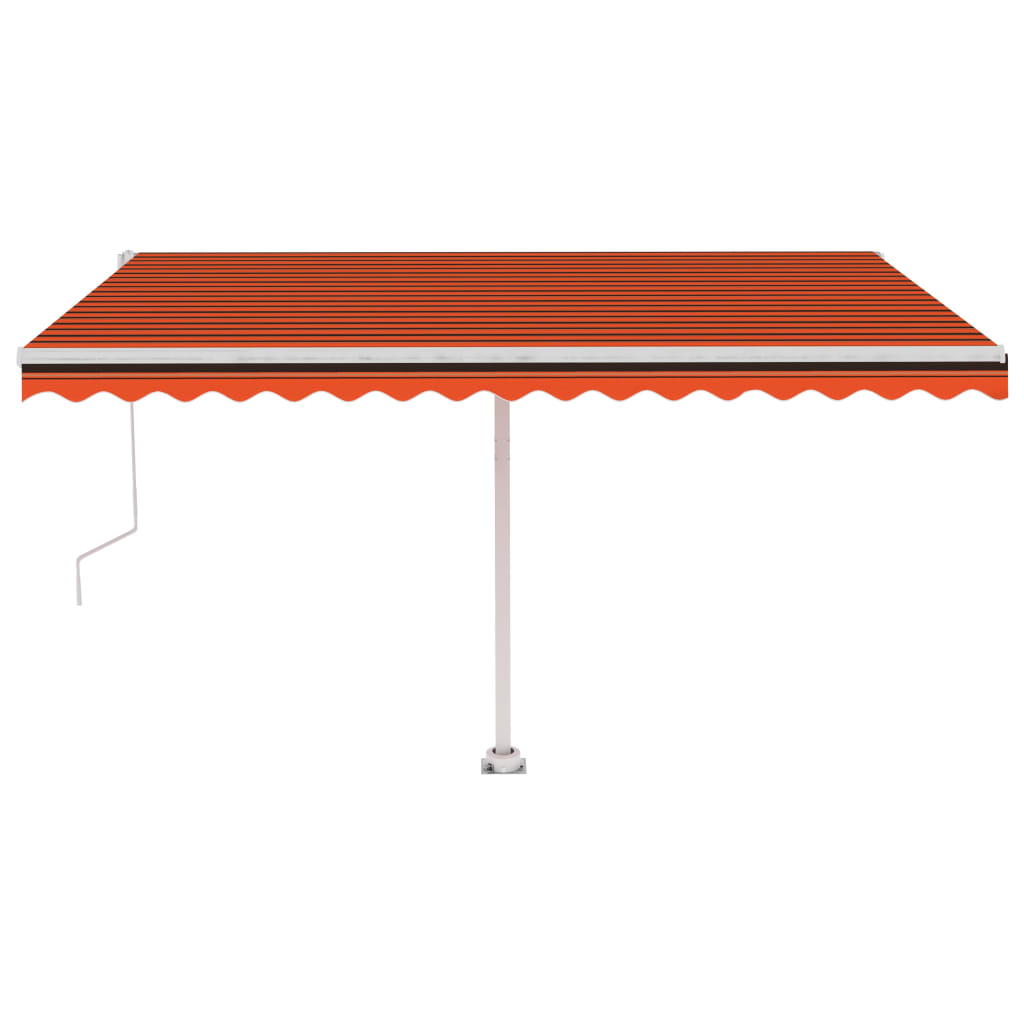 Tenda Automatica Sensore Vento e LED 450x350 cm Arancio Marrone 3069655