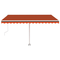 Tenda Automatica Sensore Vento e LED 450x350 cm Arancio Marrone 3069655