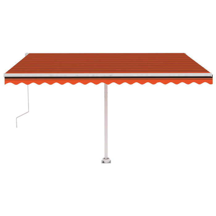 Tenda Automatica Sensore Vento e LED 450x350 cm Arancio Marrone 3069655