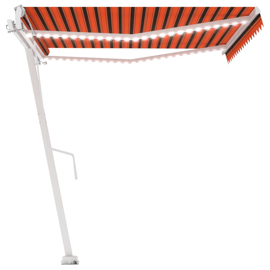 Tenda Automatica Sensore Vento e LED 450x350 cm Arancio Marrone 3069655