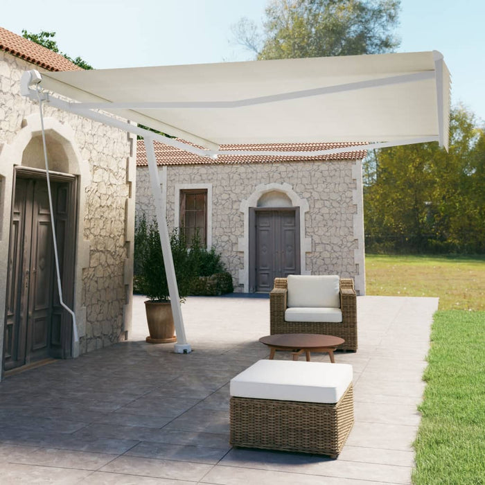 Tenda da Sole Retrattile Manuale Autoportante 500x350 cm Crema cod mxl 55077