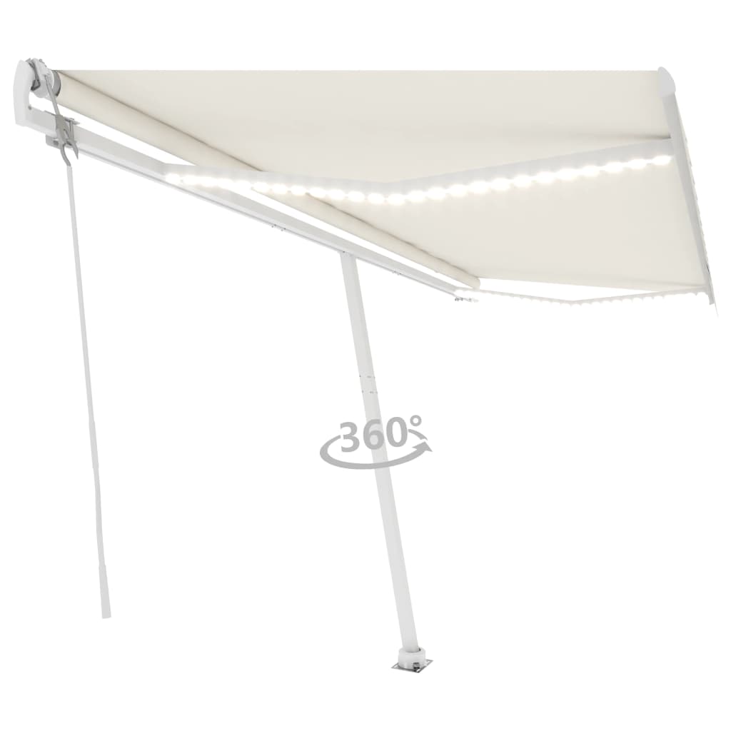 Tenda Automatica con Sensore Vento e LED 500x350 cm Crema 3069672