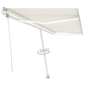 Tenda Automatica con Sensore Vento e LED 500x350 cm Crema 3069672