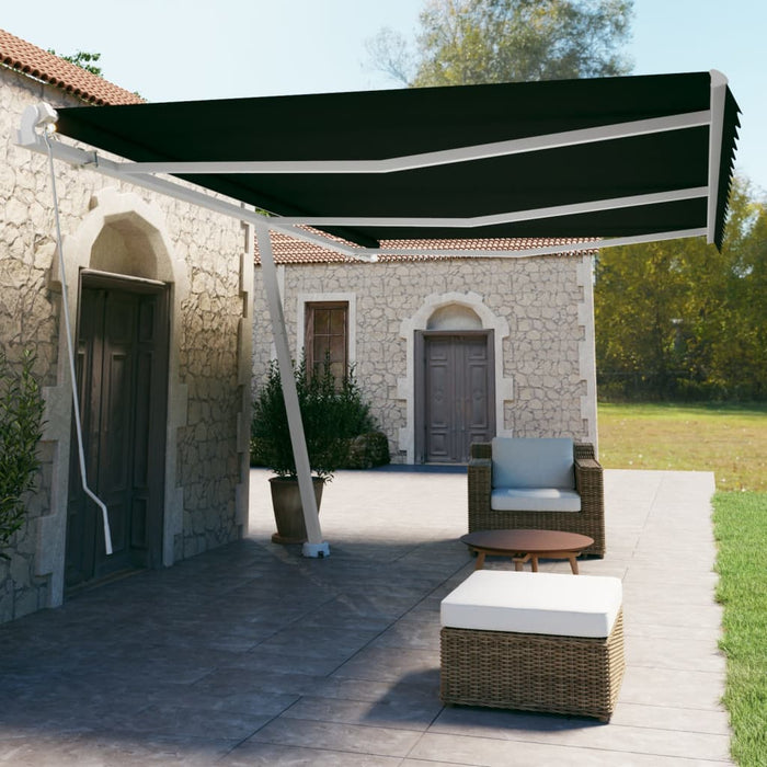 Tenda Retrattile Manuale Autoportante 600x350 cm Antracite 3069679