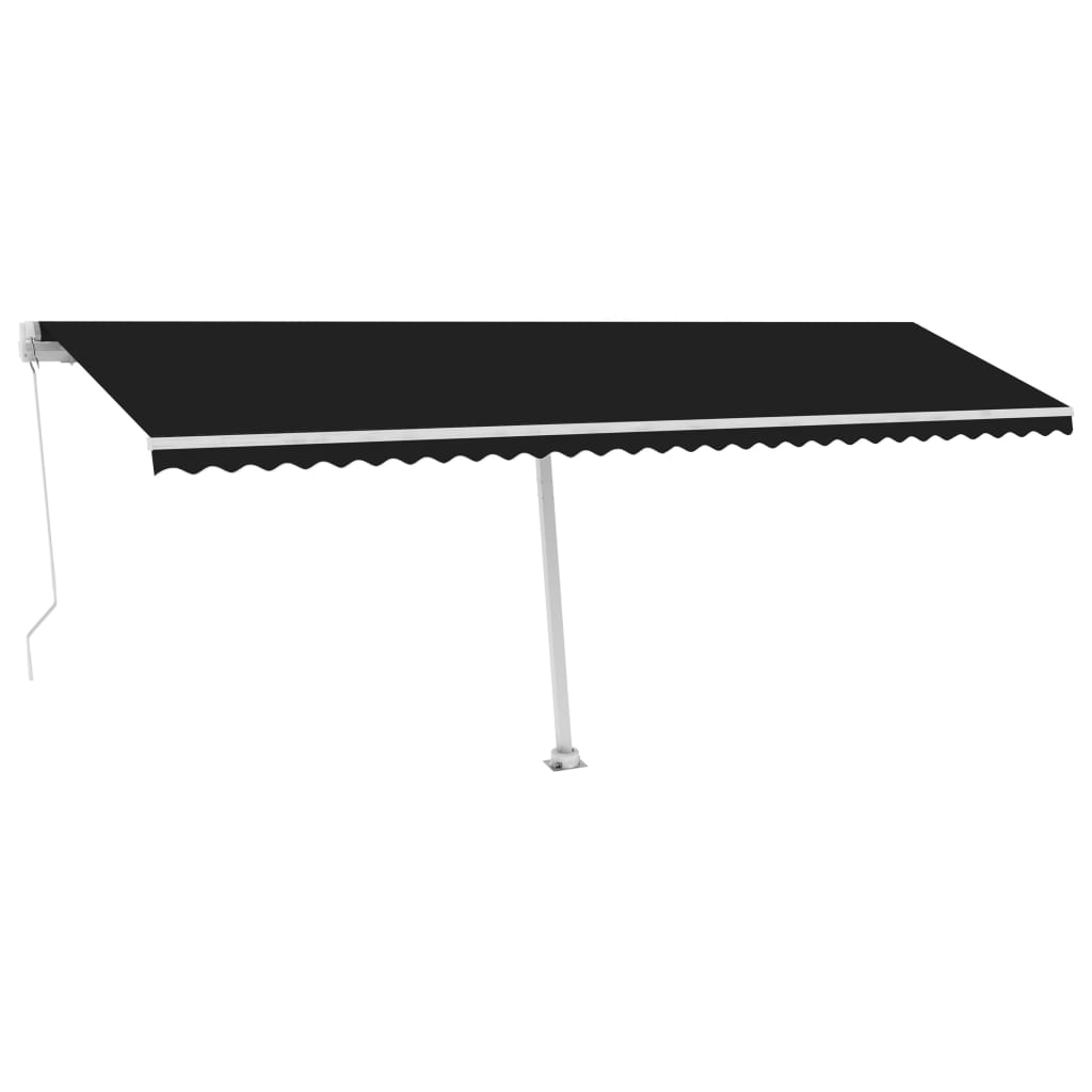 Tenda da Sole Retrattile Manuale con LED 600x350 cm Antracite cod mxl 56842