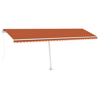 Tenda da Sole Retrattile Manuale LED 600x350 cm Arancio Marrone 3069685