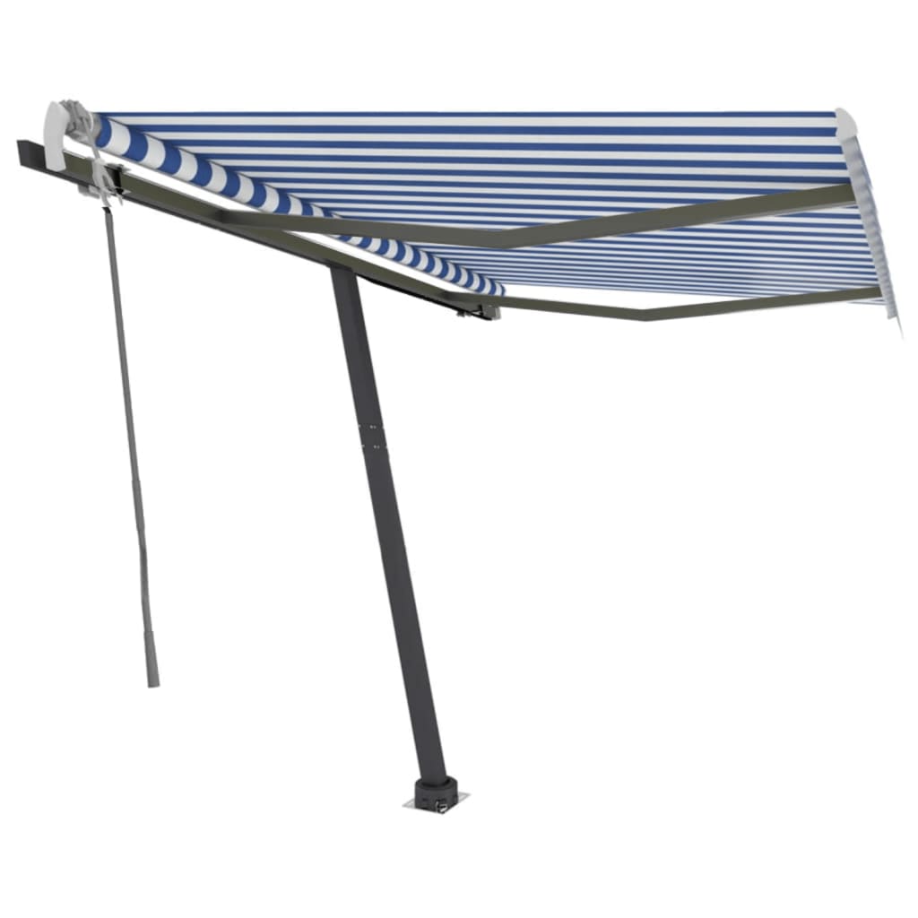 Tenda da Sole Retrattile Manuale 300x250 cm Blu e Bianca cod mxl 51635