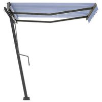 Tenda da Sole Retrattile Manuale 300x250 cm Blu e Bianca cod mxl 51635