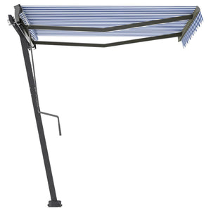 Tenda da Sole Retrattile Manuale 300x250 cm Blu e Bianca 3069696