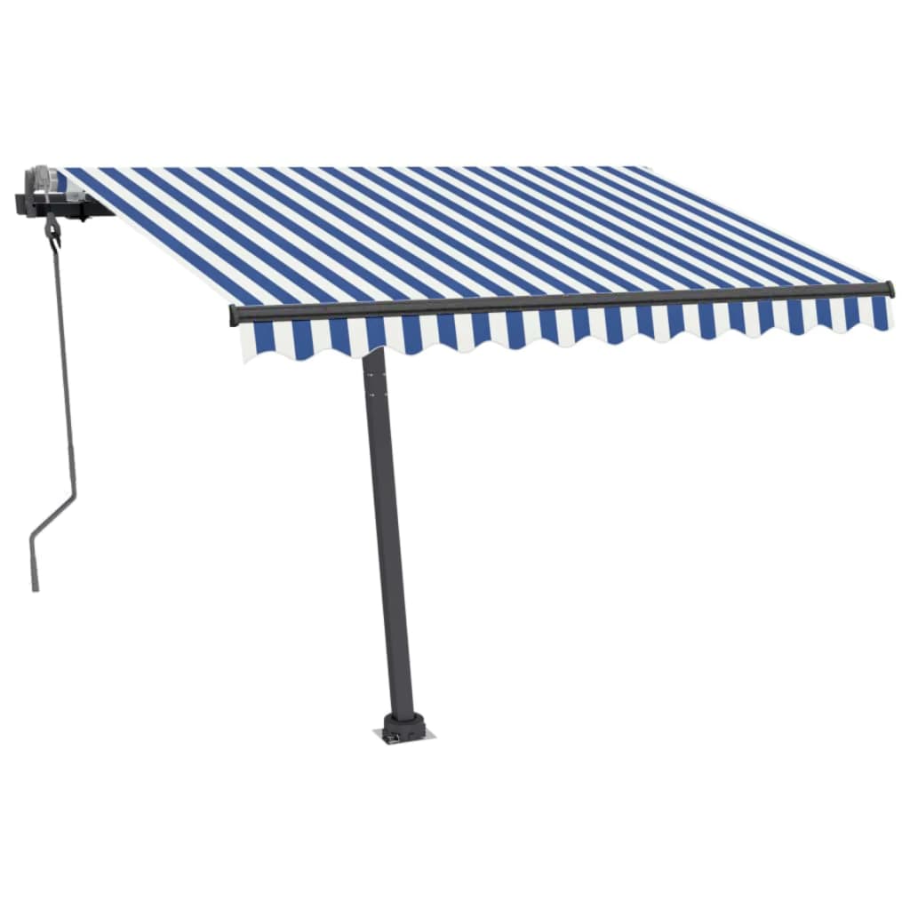 Tenda da Sole Retrattile Manuale 300x250 cm Blu e Bianca cod mxl 51635