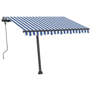 Tenda da Sole Retrattile Manuale 300x250 cm Blu e Bianca cod mxl 51635