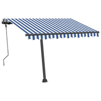 Tenda da Sole Retrattile Manuale 300x250 cm Blu e Bianca 3069696