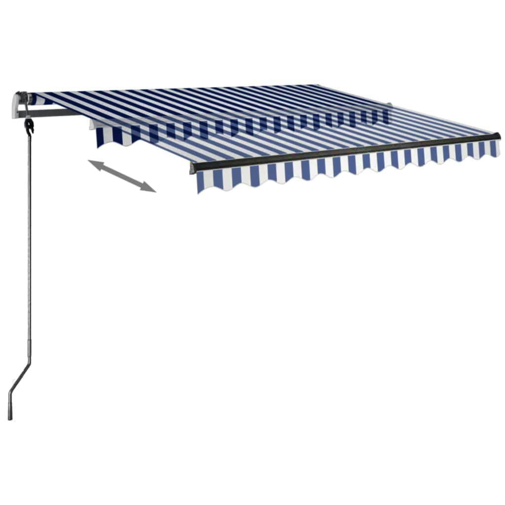 Tenda da Sole Retrattile Manuale 300x250 cm Blu e Bianca cod mxl 51635