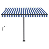 Tenda da Sole Retrattile Manuale 300x250 cm Blu e Bianca cod mxl 51635