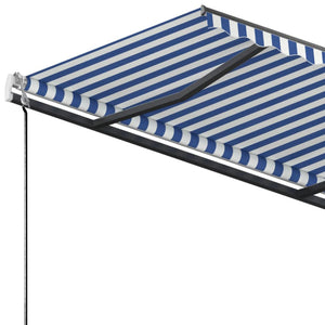 Tenda da Sole Retrattile Manuale 300x250 cm Blu e Bianca cod mxl 51635