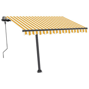 Tenda da Sole Retrattile Manuale 300x250 cm Gialla e Bianca cod mxl 29852