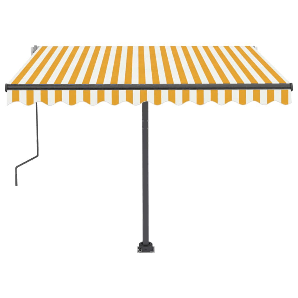 Tenda da Sole Retrattile Manuale 300x250 cm Gialla e Bianca cod mxl 29852