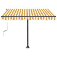 Tenda da Sole Retrattile Manuale 300x250 cm Gialla e Bianca cod mxl 29852