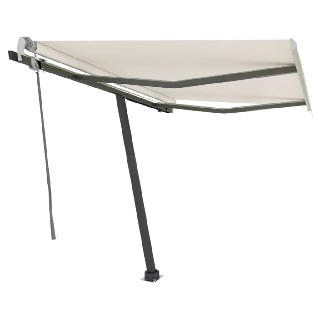 Tenda da Sole Retrattile Manuale con LED 300x250 cm Crema cod mxl 55600