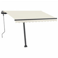 Tenda da Sole Retrattile Manuale con LED 300x250 cm Crema cod mxl 55600