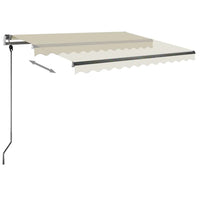 Tenda da Sole Retrattile Manuale con LED 300x250 cm Crema cod mxl 55600