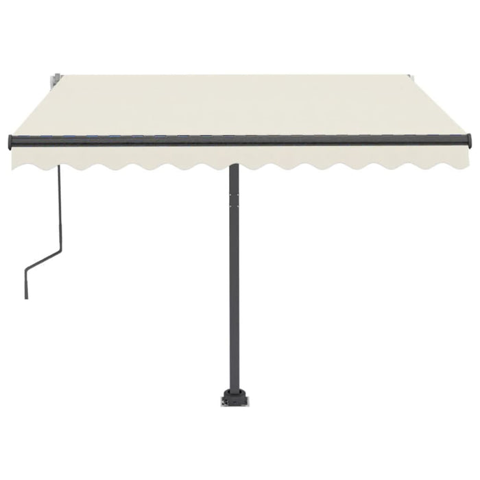 Tenda da Sole Retrattile Manuale con LED 300x250 cm Crema cod mxl 55600