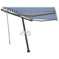 Tenda da Sole Automatica Autoportante 300x250 cm Blu e Bianca 3069706