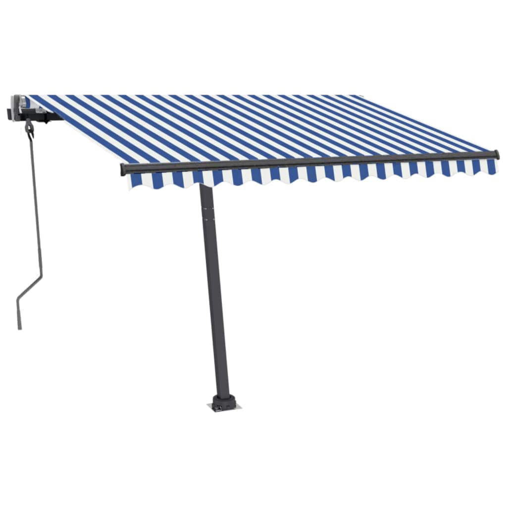 Tenda da Sole Automatica Autoportante 300x250 cm Blu e Bianca 3069706