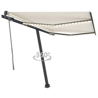 Tenda Automatica con Sensore Vento e LED 300x250 cm Crema cod mxl 55043