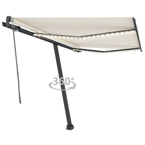 Tenda Automatica con Sensore Vento e LED 300x250 cm Crema cod mxl 55043