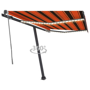 Tenda Automatica Sensore Vento e LED 300x250 cm Arancio Marrone 3069715