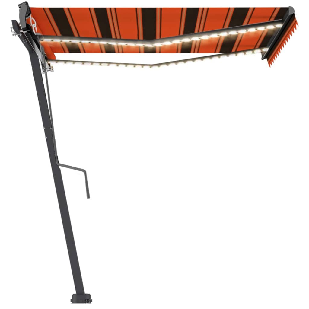 Tenda Automatica Sensore Vento e LED 300x250 cm Arancio Marrone 3069715