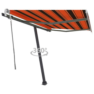 Tenda da Sole Retrattile Manuale 350x250 cm Arancione e Marrone 3069720