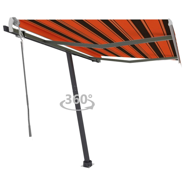 Tenda da Sole Retrattile Manuale 350x250 cm Arancione e Marrone 3069720