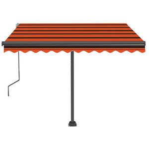 Tenda da Sole Retrattile Manuale 350x250 cm Arancione e Marrone 3069720