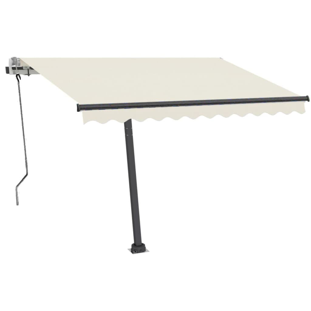 Tenda da Sole Retrattile Manuale con LED 350x250 cm Crema cod mxl 55044