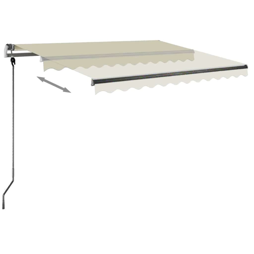 Tenda da Sole Retrattile Manuale con LED 350x250 cm Crema cod mxl 55044