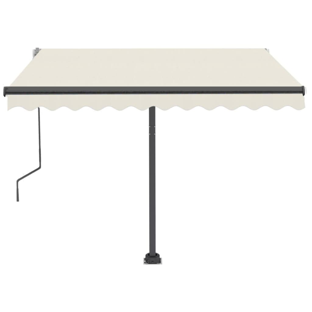 Tenda da Sole Retrattile Manuale con LED 350x250 cm Crema cod mxl 55044